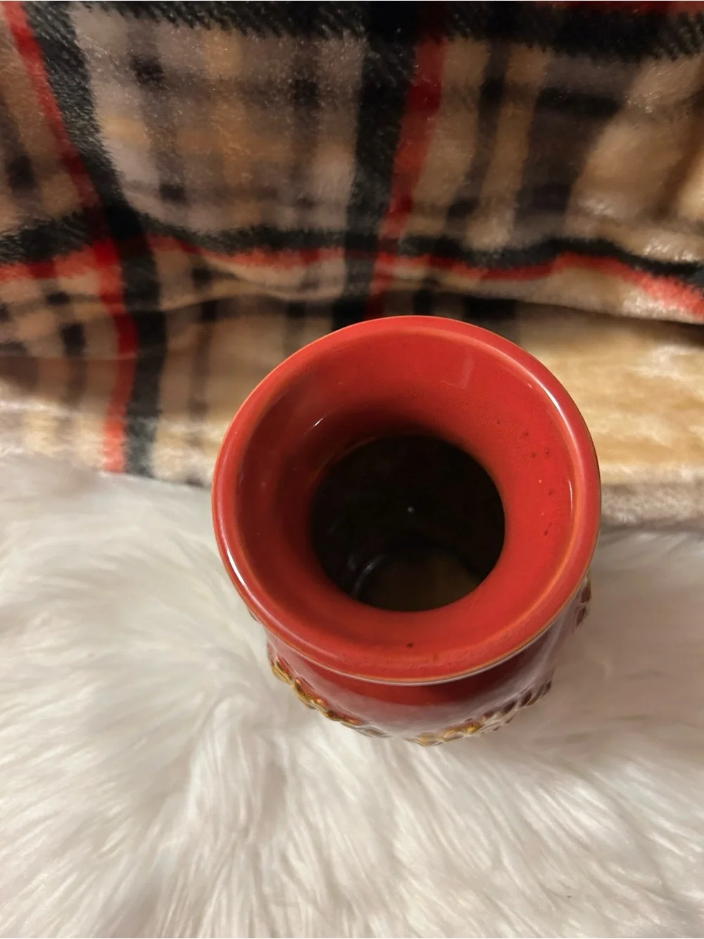 Red Ceramic Sunflower Vase - Decorative Home Accent